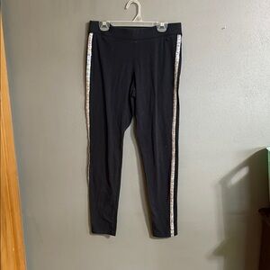 PINK Victoria's Secret Black Leggings with Silver Accents